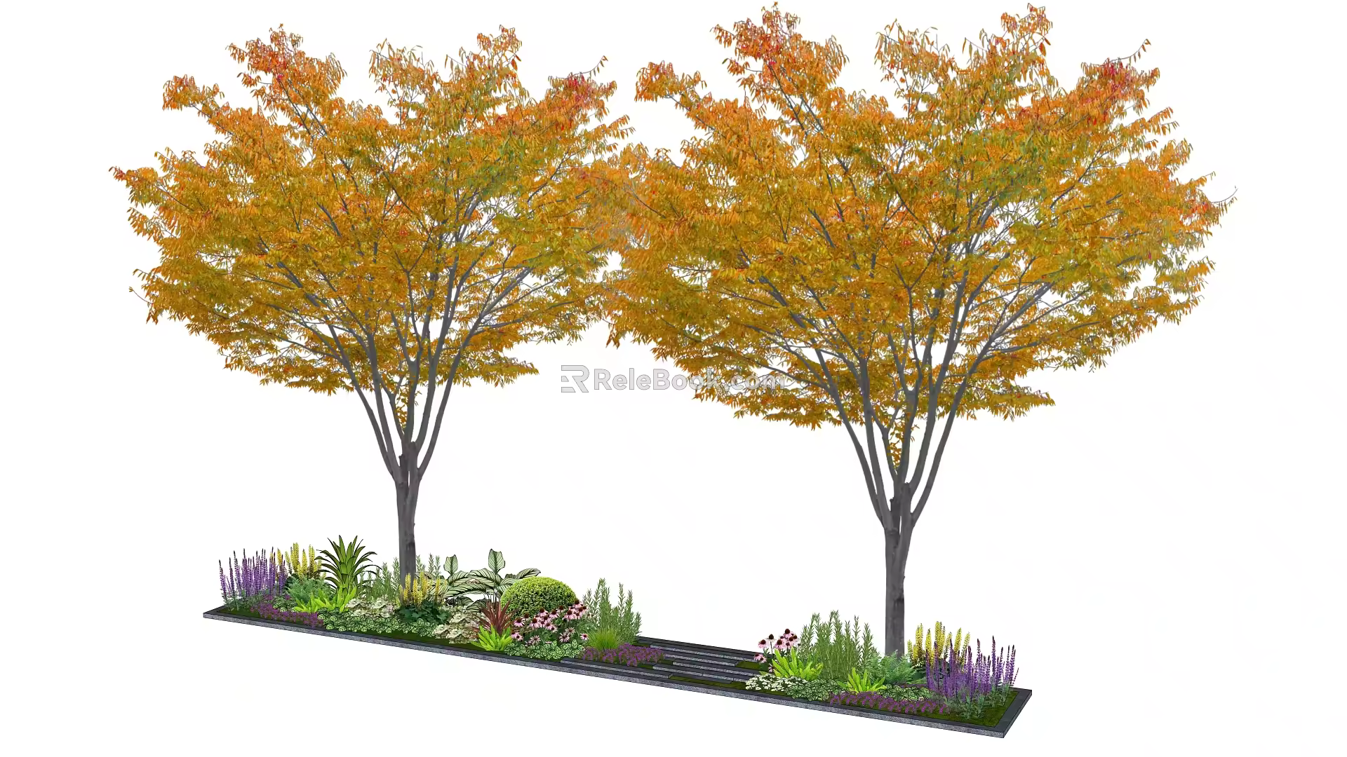 2D plant combination SU model 3d model