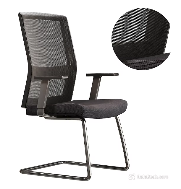 Modern Ergonomic Mesh Back Office Chair With Adjustable Arms And Comfortable Seat 3d model 