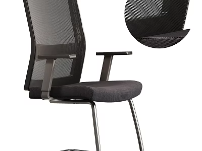 Modern Ergonomic Mesh Back Office Chair With Adjustable Arms And Comfortable Seat 3d model