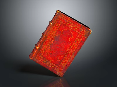 Classic Red Decorative Book With Intricate Golden Patterns And Elegant Ornaments 3d model