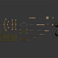 Various Architectural Building Components Including Stone Blocks Pillars Steps And Different Shapes