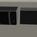 Sleek Modern Kitchen Microwaves With Silver And Black Finish And Digital Control Panel 3d model