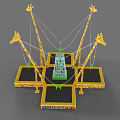 Giraffe Themed Playground Equipment With Colorful Trampoline Areas For Kids Fun