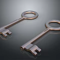 Metallic Keys With Circular Keyrings And Shiny Surface On Dark Background