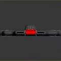 Futuristic Gray Spacecraft With Red Stripe And Sleek Wings For Cosmic Exploration