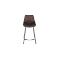 Modern Brown Leather Bar Stool with Gold Metal Legs and Contemporary Design