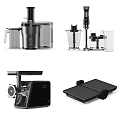 Essential Modern Kitchen Appliances Featuring Juicer Blender Meat Grinder And Cutting Tools 3d model