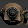 Vintage Metallic Robot Character With Round Eyes Hat And Assembled Cylindrical Body Parts