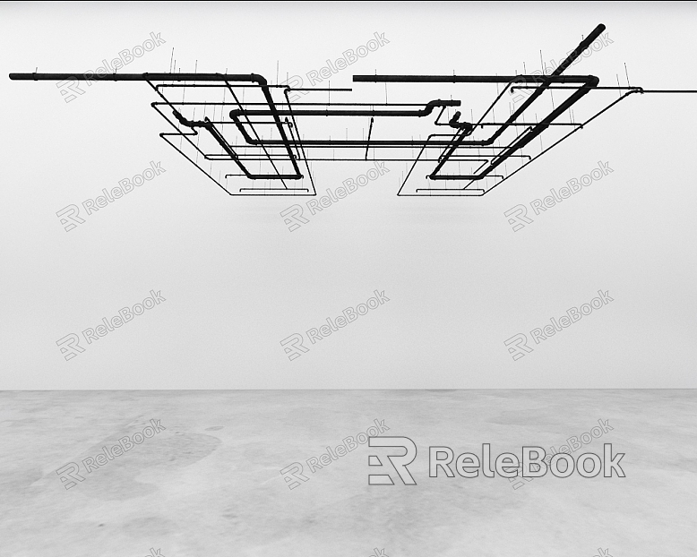 Industrial LOFT pipe top pipe network model