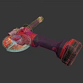 Red And Black Cordless Angle Grinder Power Tool With Handle And Disc