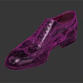 Stylish Metallic Leather Brogue Shoes With Intricate Perforated Design Red Lining And Classic Sole