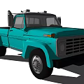 Blue Vintage Truck Exterior Design With Classic Retro Style And Chrome Details