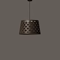Modern Pendant Light With Diamond Lattice Pattern Warm Light Through Cutouts On Light Background 3d model
