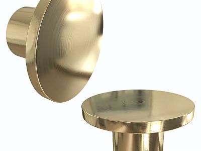 Polished Golden Metal Knobs For Furniture And Cabinet Decorative Hardware 3d model