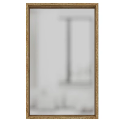 Elegant Wall Mounted Mirror With Wooden Frame For Modern Home Decor 3d model