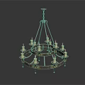 Classic Multi Tiered Chandelier With Metal Frame And Candle Lights For Decorative Furniture