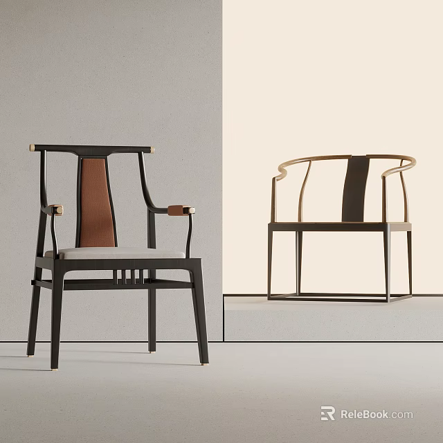 Modern Chair Designs With Stylish Armrests And Different Materials For Interior Decor 3d model