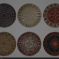 Round Rugs In Various Colors With Traditional Patterns And Decorative Designs 3d model