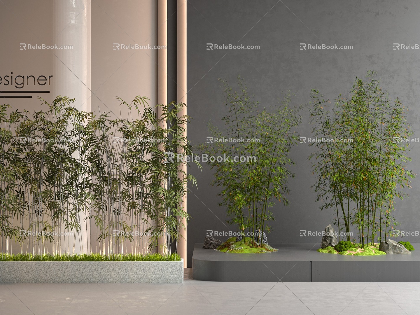 landscape bamboo imitation bamboo gardening bamboo bamboo 3d model