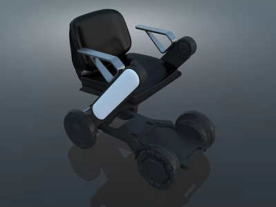Medical Device Ergonomic Wheelchair with Black Seat and Mobility Support Wheels 3d model