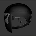 Black Tactical Helmet Featuring White Skull Face Design And Durable Shell 3d model