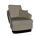 Elegant Modern Single Sofa Design With Soft Fabric And Decorative Pillows 3d model