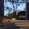 Outdoor Light Providing Soft Illumination For Garden Steps And Greenery At Dusk