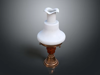 Elegant White Vase Shaped Ceramic Decorative Furniture With Brass Base 3d model