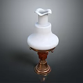 Elegant White Vase Shaped Ceramic Decorative Furniture With Brass Base