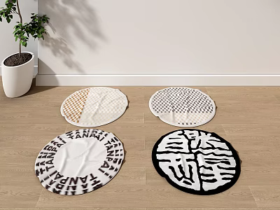 Round Rugs with Various Patterns and Colors for Indoor Home Living Room Decor 3d model