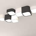 Modern Black And White Square Ceiling Lights With Multiple Units Stylish Design For Interior 3d model