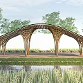 modern pavilion entrance gate structure landscape gate landscape pavilion bamboo pavilion shaped framework pavilion 3d model
