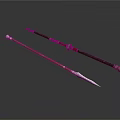 Traditional Weapon Spears with Wooden Shaft Metal Spearhead and Black Shaft Red Decorations