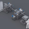 Stainless Steel Industrial Equipment Production Line Featuring Mechanical Components And Conveyor System