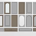Various Wall Panel Designs With Different Shapes And Color Options For Interior 3d model