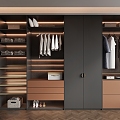 Cloakroom Corner Wardrobe Open Cloakroom Wardrobe 3d model