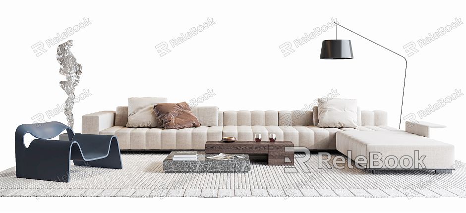 Modern sofa coffee table combination model