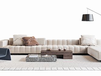 Modern sofa coffee table combination 3d model