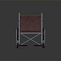 Standard Wheelchair With Metal Frame Red Seat Backrest And Large Wheels