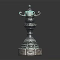 Elegant Classical Bronze Outdoor Light With Intricate Ornate Carved Decorative Design