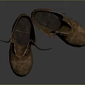 Brown Leather Work Boots With Lace Up Design And Vintage Style