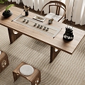 New Chinese Tea Table Tea Chair Combination 3d model