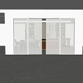 Modern Glass Sliding Doors in Bright Interior with Dining Table and Chairs