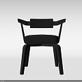 Modern Stylish Black Dining Chair With Armrest And Upholstered Seat Design