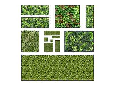 green plant wall 3d model