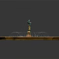 Petal Shaped Garden Ornament Fountain With Blue Water And Central Statue