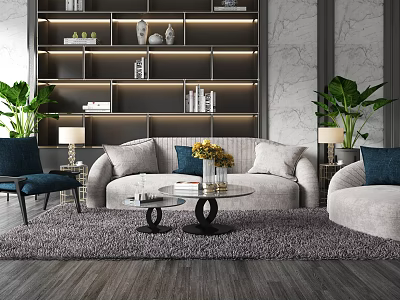 Modern sofa coffee table combination 3d model