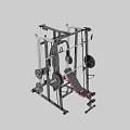 Multi functional Home Gym Equipment With Barbell Weight Bench And Black Red Metal Frame