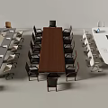 Elegant Conference Tables In Wooden And White Finishes With Office Chairs For Meeting Rooms