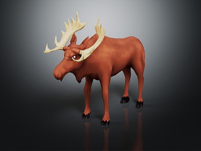 Modern Deer Cartoon Deer Elk Moose 3d model